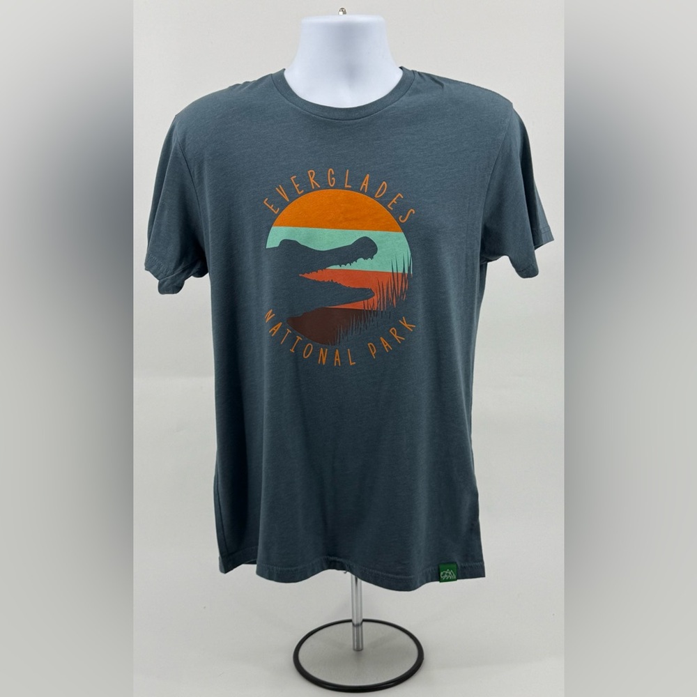 Everglades National Park “Alligator” Heather Teal T-Shirt Wild Tribute Adult Med